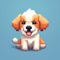 Pixel Animal Illustration: Cute Puppy In Minecraft Style