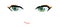 Pixel anime green gradient eyes, cute girl face