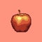 Pixel apple icon. Pixel fruit