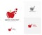 Pixel Apple logo design vector template, Fruits Apple icon symbol