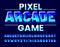 Pixel Arcade Game alphabet font. Digital 3d effect letters and numbers.