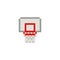 Pixel art 8-bit basketball ring on white background - isolated vector illustration
