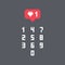 Pixel art 8 bit like social speech bubble numbers - isolated vector illustration