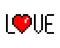 Pixel art 8-bit Love message - isolated vector illustration . Pixelated LOVE word on white background