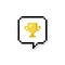 Pixel art 8-bit speech bubble with winner golden cup - isolated vector illustration