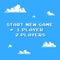 Pixel art 8-bit start new game background with clouds 8-bit - isolated vector illustration