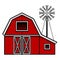 Pixel art american farm detailed isolated vector