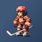 Pixel Art Animation: Anime Hockey Player In Detailed Character Illustration Style