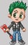 Pixel Art Anime Punk Rocker Boy