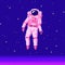 Pixel art astronaut. Spaceman 8 bit objects. Space art, digital icons. cosmonaut on the moon. Retro assets. Vintage game