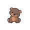 Pixel Art Baby Bear Character . Cute Cartoon Mascot Logo Icon Illustration . Teddy Bear 8bit
