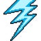 Pixel art blue bolt thunder