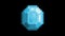 Pixel art of a blue diamond shining on a black background