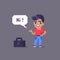 Pixel art boy character. Young man personage