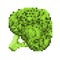 Pixel art broccoli icon, 32X32 vector illustration