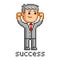 Pixel art businessman and success