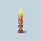 Pixel Art Candlestick With Vibrant Colors