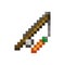 Pixel art of a carrot on a stick.