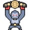 Pixel art champion gorilla