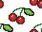 Pixel art cherries pattern