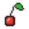 Pixel art cherry icon game fruit