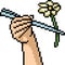 pixel art chopstick hold flower