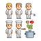 Pixel art collection chefs