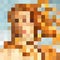 Pixel art colorful abstract background. Interpretation of Venus, famous painting by Sandro Botticelli. Modern vector Illustration