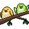 pixel art couple small bird