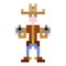 Pixel art cowboy holding a gun. Gunslinger vector illustration