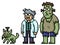 Pixel art crazy scientist zombie