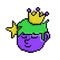 Pixel art creative king design isolated