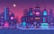 Pixel art cyberpunk metropolis background