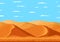 Pixel art desert landscape, 8bit game background