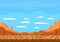 Pixel art desert landscape, cracked soil ground