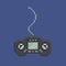 Pixel art design item - simply drawn wired gamepad