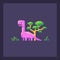 Pixel art dinosaur in nature