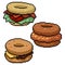 Pixel art donut meat burger