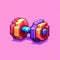 Pixel Art Dumbbell With Vibrant Colors By Pixelplantmaster