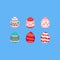 Pixel art easter egg set.Easter day.8bit.