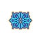 Pixel art Element of Kazakh ornament. 8 bit Traditional sign in Kazakhstan pixelated