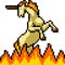 pixel art fantasy fire unicorn