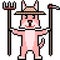 Pixel art farmer cat