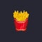 Pixel art fast food. Pixel french fries.