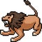 pixel art fierce lion roar