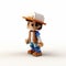 Pixel Art Figurine: Dynamic Outdoor Shot Of A Hat-wearing Man