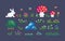 Pixel art forest icons set