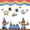 Pixel art fun couple party