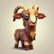 Pixel Art Goat: Cute Minecraft Character With Earthy Tones