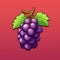 Pixel Art Grape: 8-bit Style Game Item